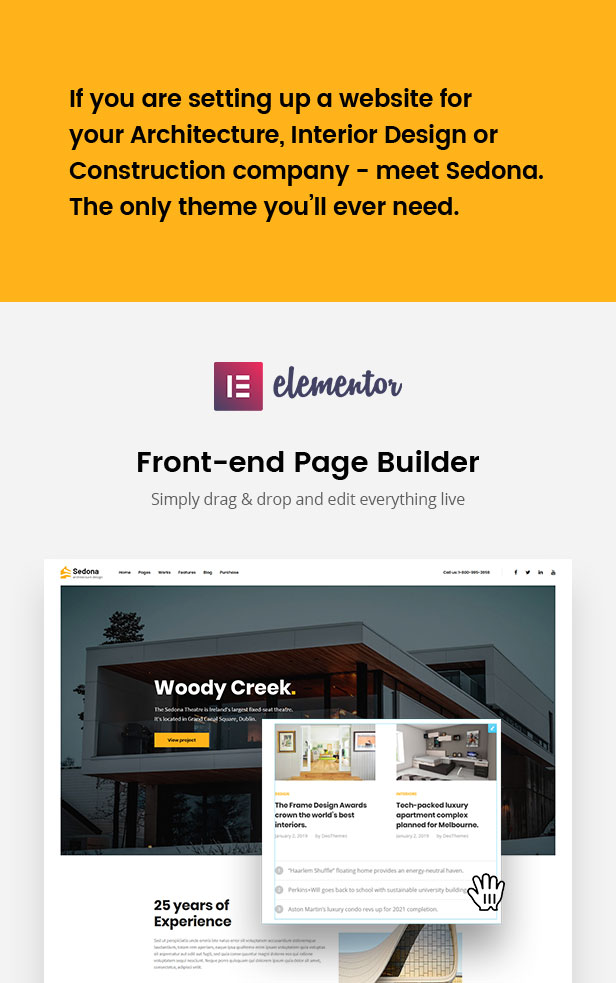 Sedona - Elementor Architecture Construction WordPress Theme